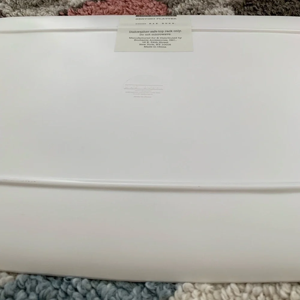 #04 Rae Dunn APPETIZERS Black White Melamine Serving Platter Tray Artisan Gift